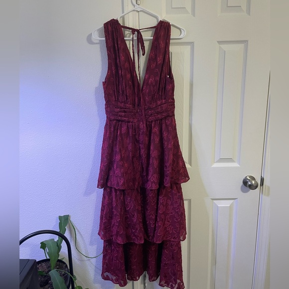 Lulus Make It Mesmerizing Wine Red Dress - Picture 4 of 6